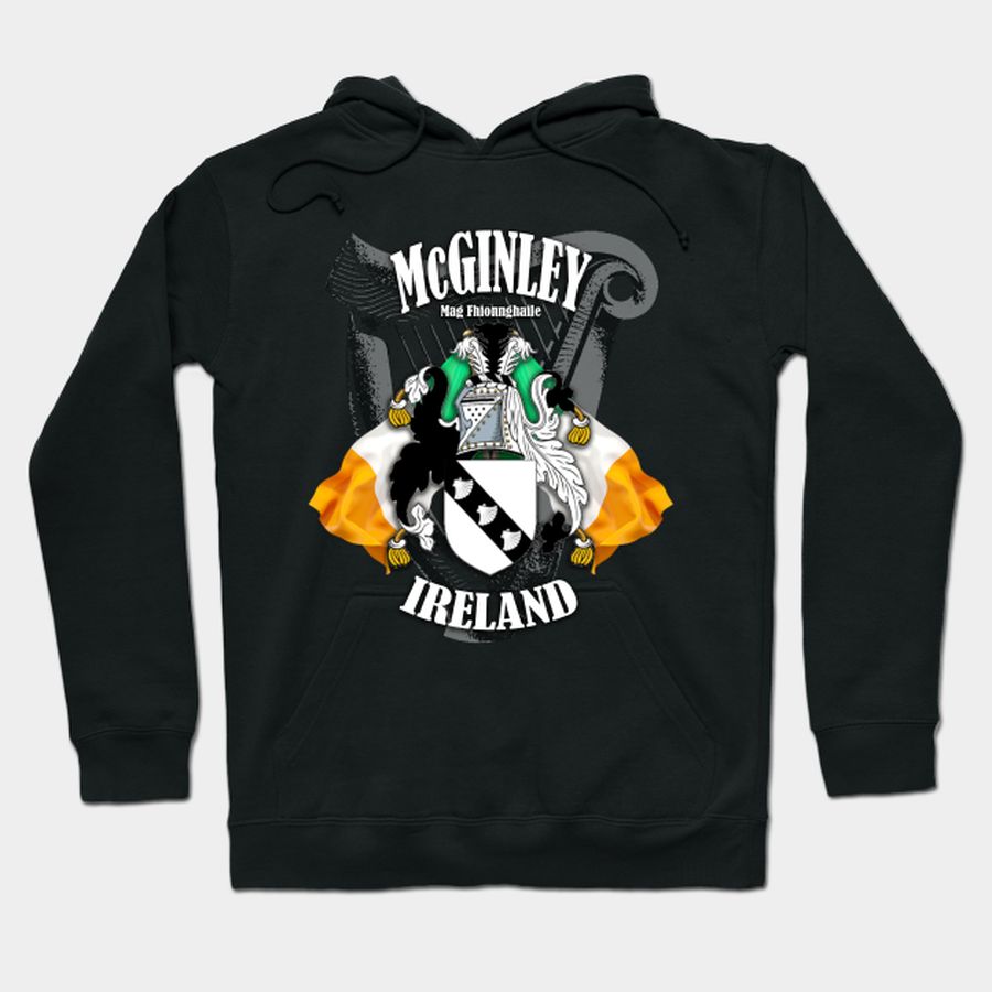McGinley Family Crest Ireland Coat of Arms and Irish Flags T-shirt, Hoodie, SweatShirt, Long Sleeve