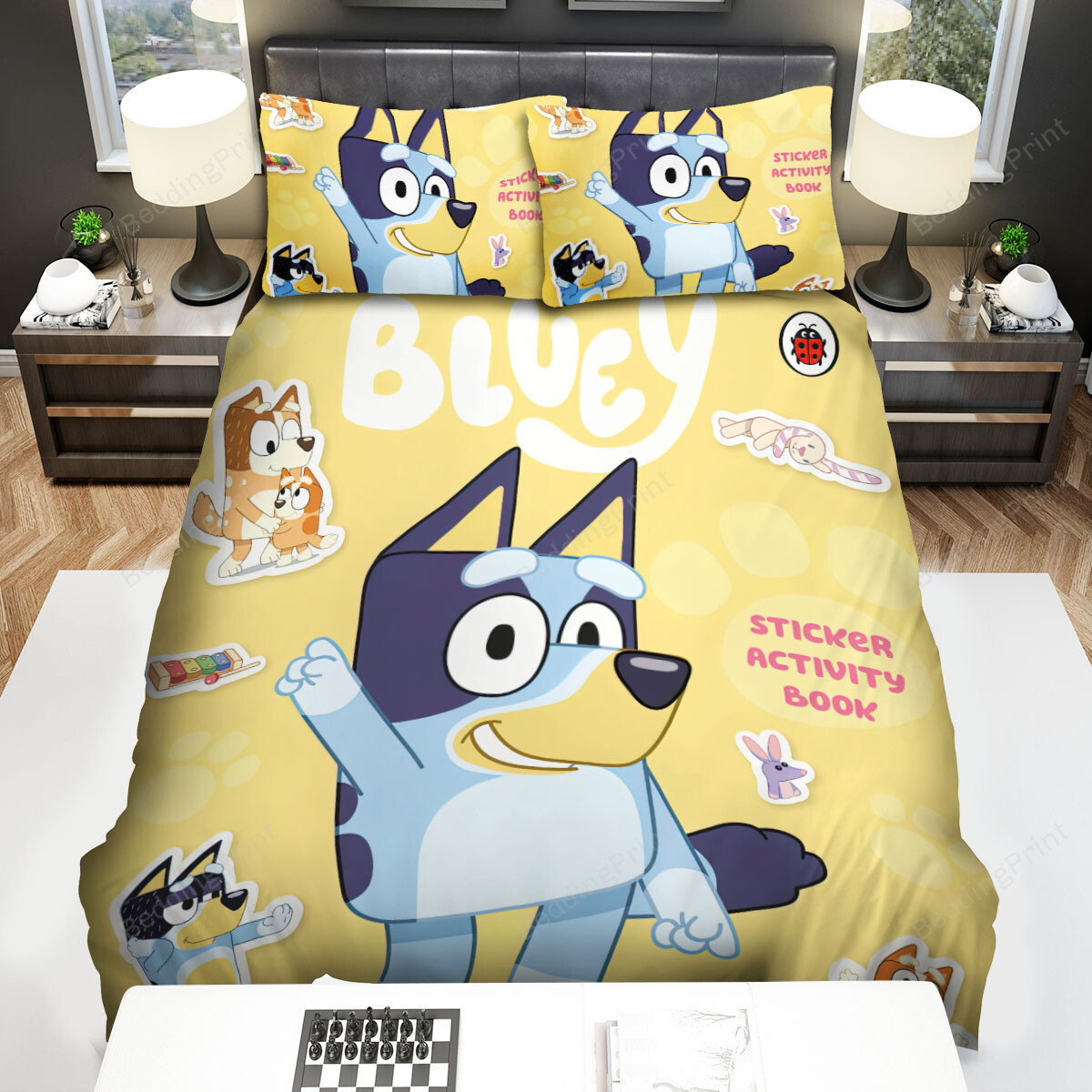 Meet Bluey Sticker Style Bed Sheets Spread Duvet Cover Bedding Sets