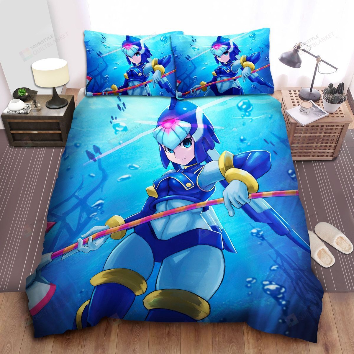 Mega Man Fairy Leviathan Art Bed Sheets Spread Comforter Duvet Cover Bedding Sets