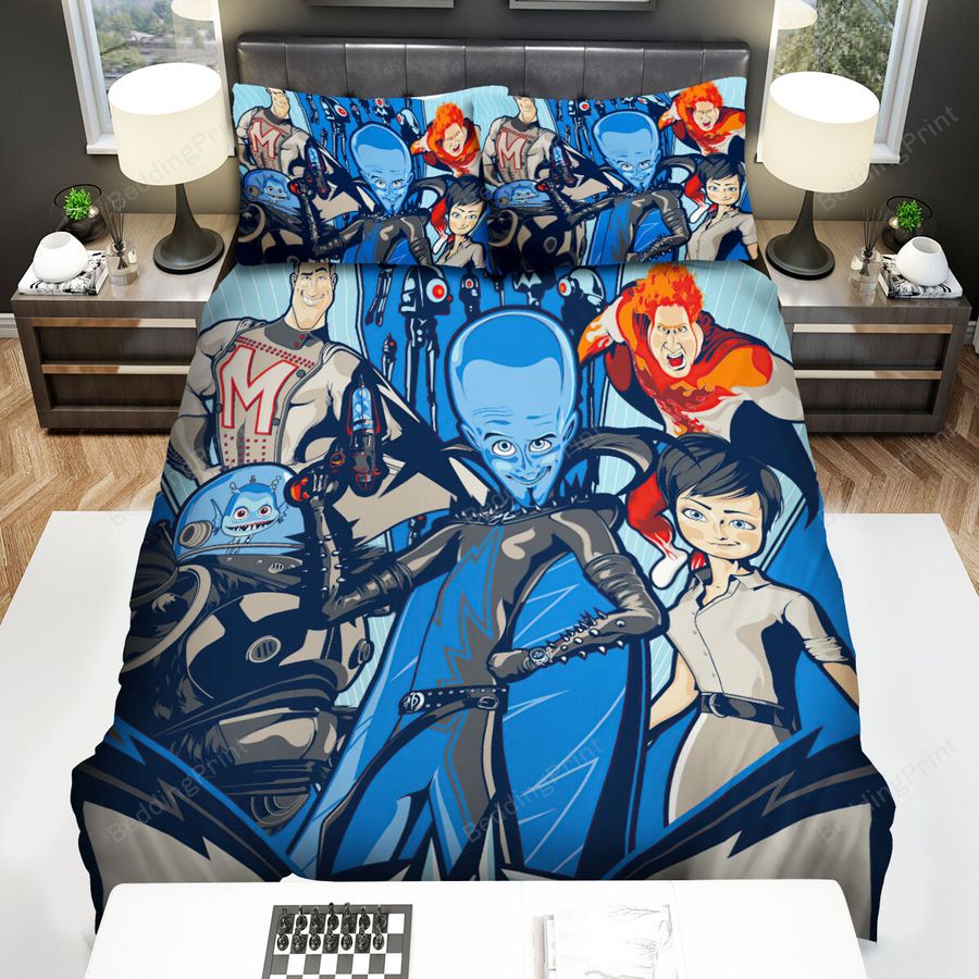 Megamind Main Characters Poster Artwork Bed Sheets Spread Duvet Cover Bedding Sets