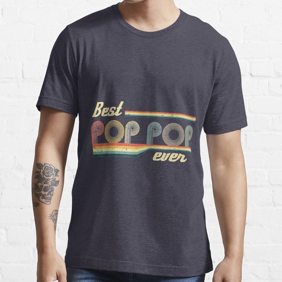 Mens Best Pop Pop Ever Vintage For Mens Classic Funny Retro Long Sleeve T-Shirt Essential T-Shirt