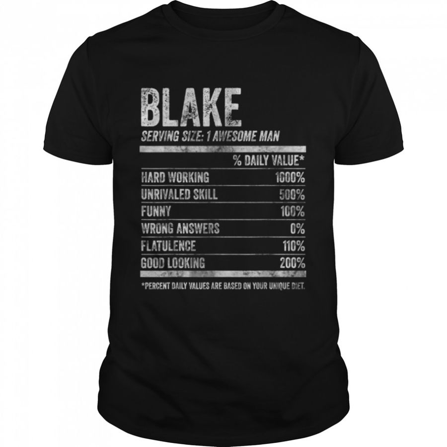 Mens Blake Nutrition Personalized Name Shirt Funny Name Facts T Shirt B09K5TCGZH