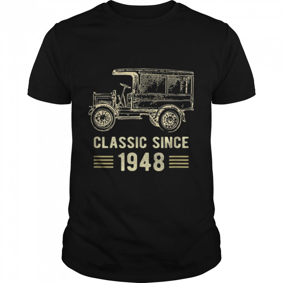 Mens Classic 1948 Vintage Car Truck 74 Year Old Birthday Shirt T Shirt B09K3M3Z5R