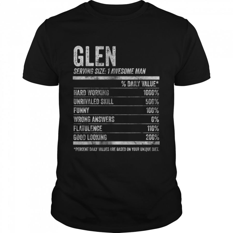 Mens Glen Nutrition Personalized Name Shirt Funny Name Facts T Shirt B09K2P33M9