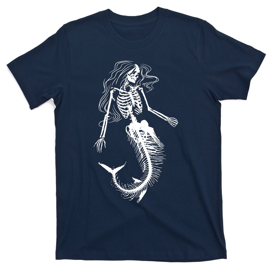 Mermaid Skeleton Halloween Costume Women Girls T-Shirts