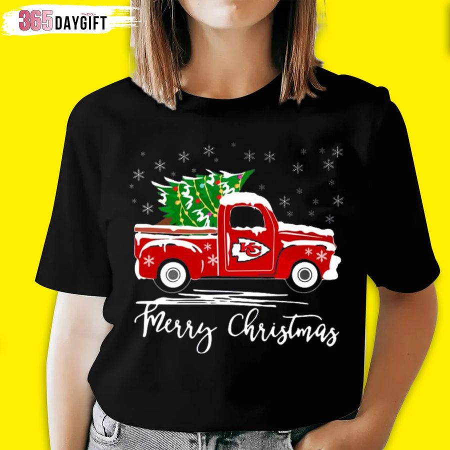 Merry Christmas Kansas City Chiefs Truck T-Shirt Xmas