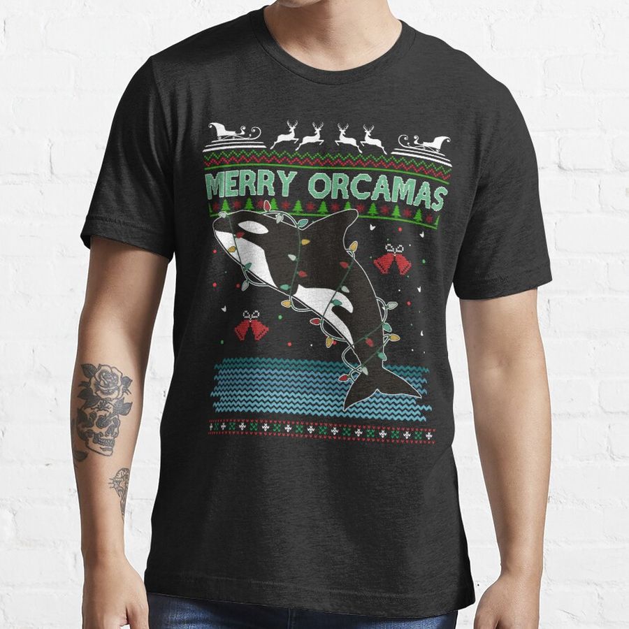 merry orcamas whale happy new year 2023  Essential T-Shirt