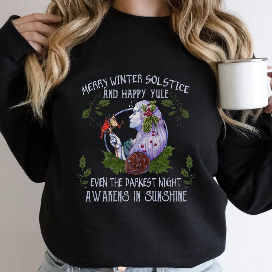 Merry Winter Solstice And Happy Yule Xmas Witch T Shirt