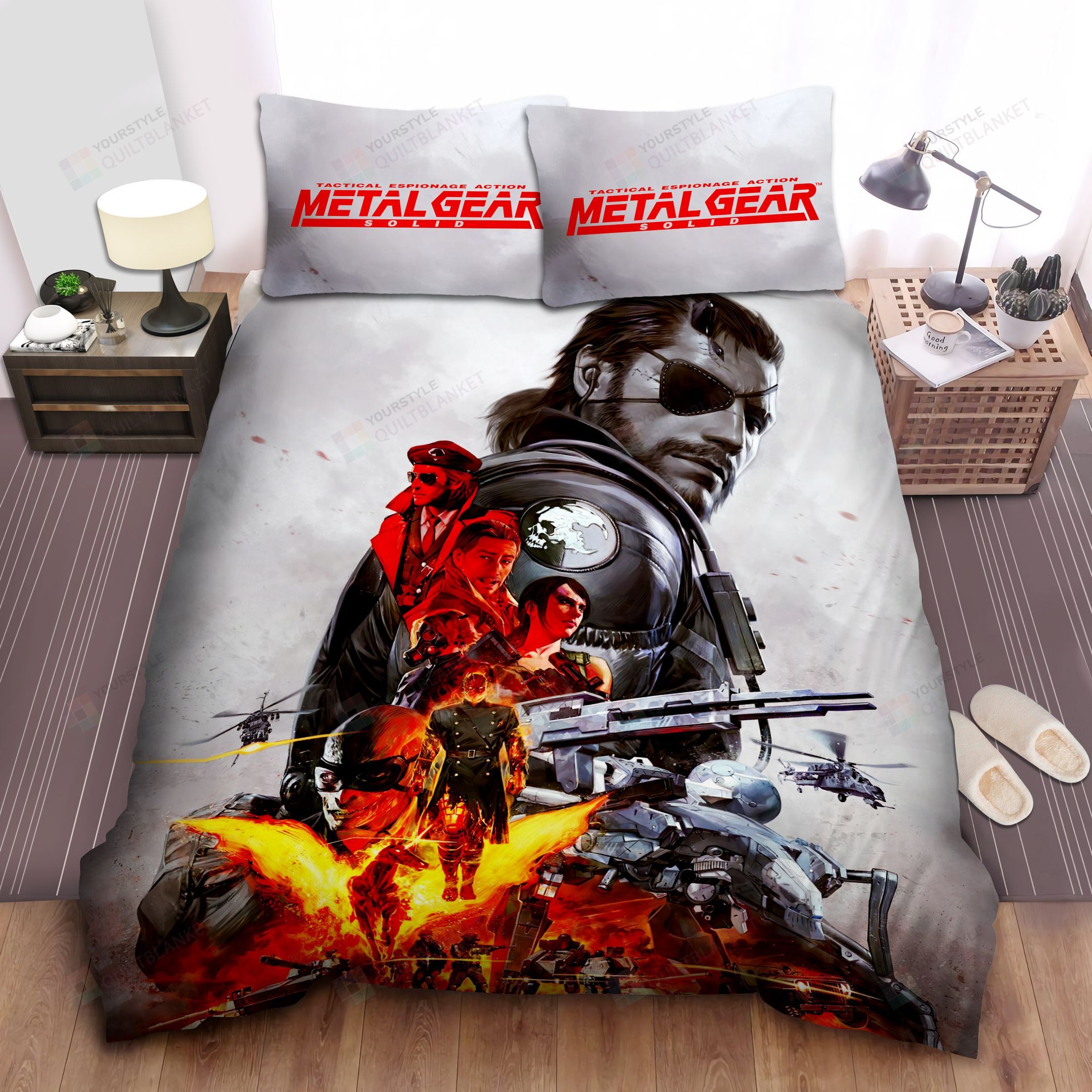 Metal Gear Cast Bed Sheets Spread Comforter Duvet Cover Bedding Sets