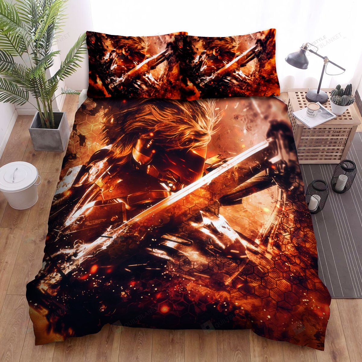 Metal Gear Solid The Flame Raiden Bed Sheets Spread Duvet Cover Bedding Sets
