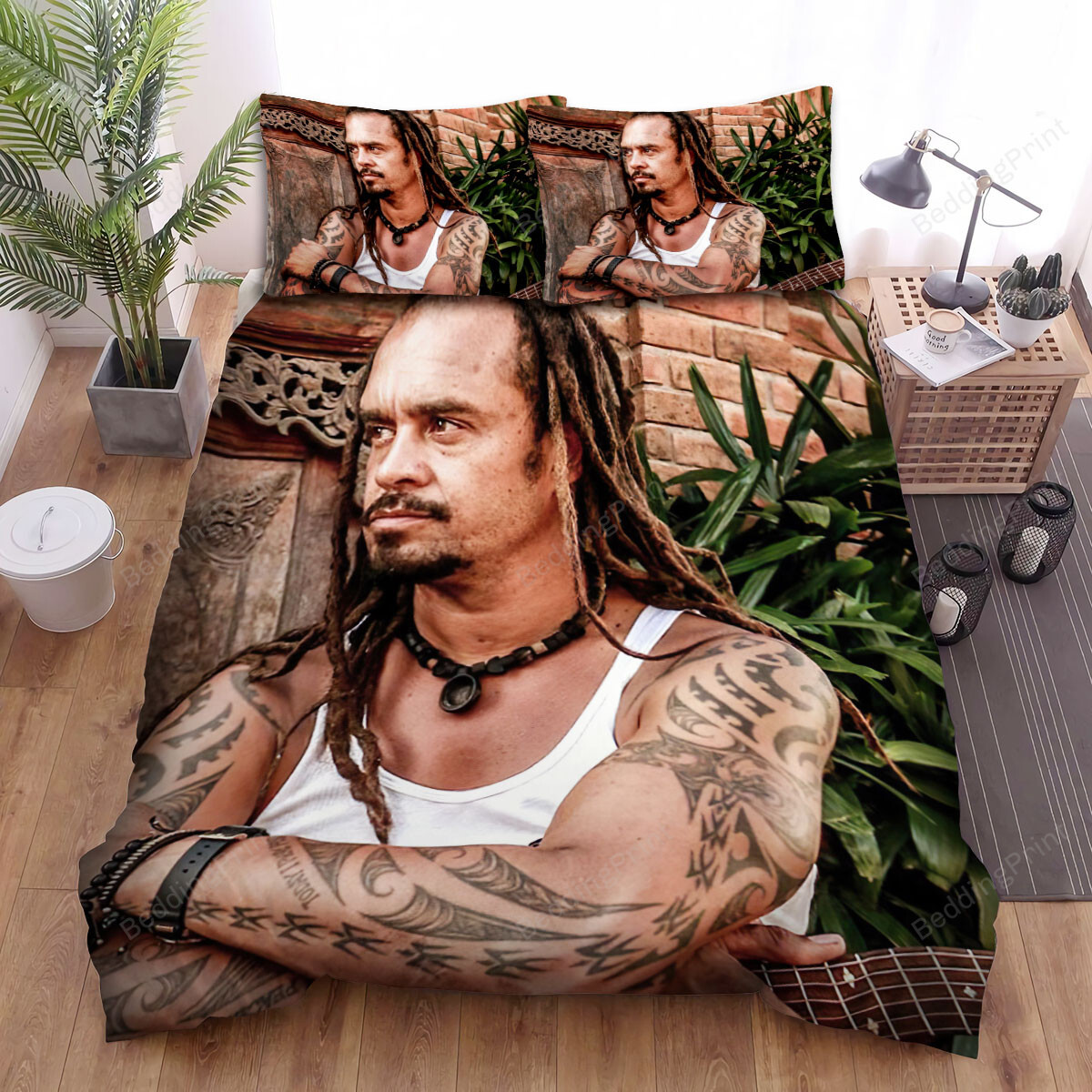 Michael Franti The Man Is Posting With The Guitar Bed Sheets Spread Comforter Duvet Cover Bedding Sets
