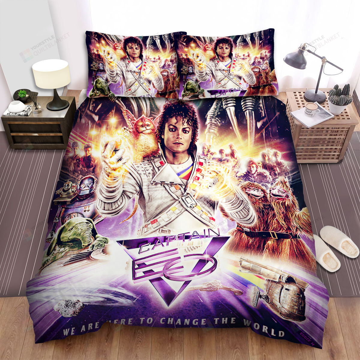 Michael Jackson Captain Eo Movie Art Poster Bed Sheets Spread Comforter Duvet Cover Bedding Sets