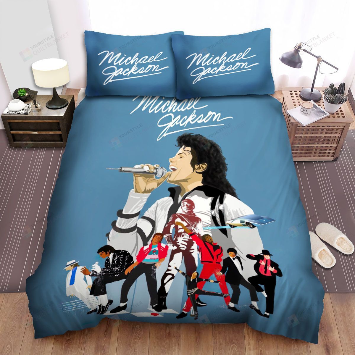 Michael Jackson The King Of Pop Forever Minimal Art Bed Sheets Spread Comforter Duvet Cover Bedding Sets