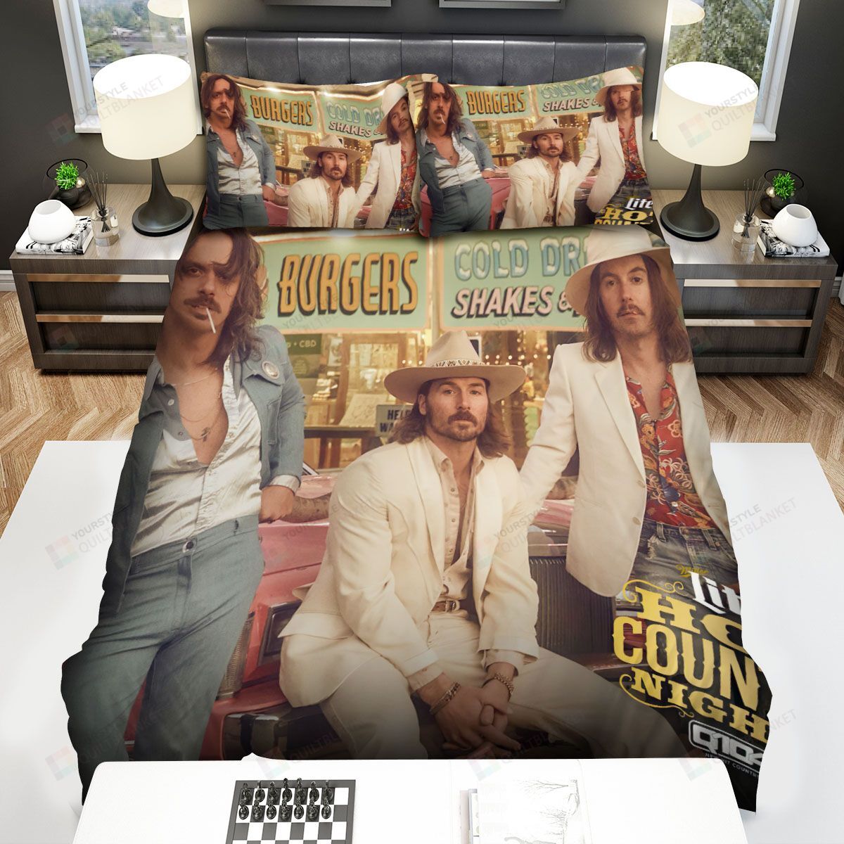 Midland Band Lite Hot Country Nights Bed Sheets Spread Comforter Duvet Cover Bedding Sets