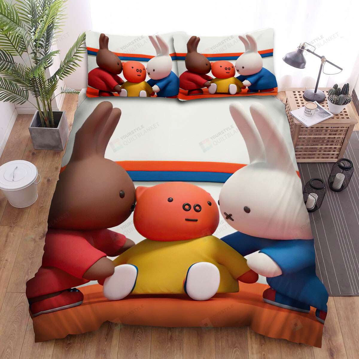Miffy's Adventures Big And Small Group Helping Bear Bed Sheets Spread Duvet Cover Bedding Sets