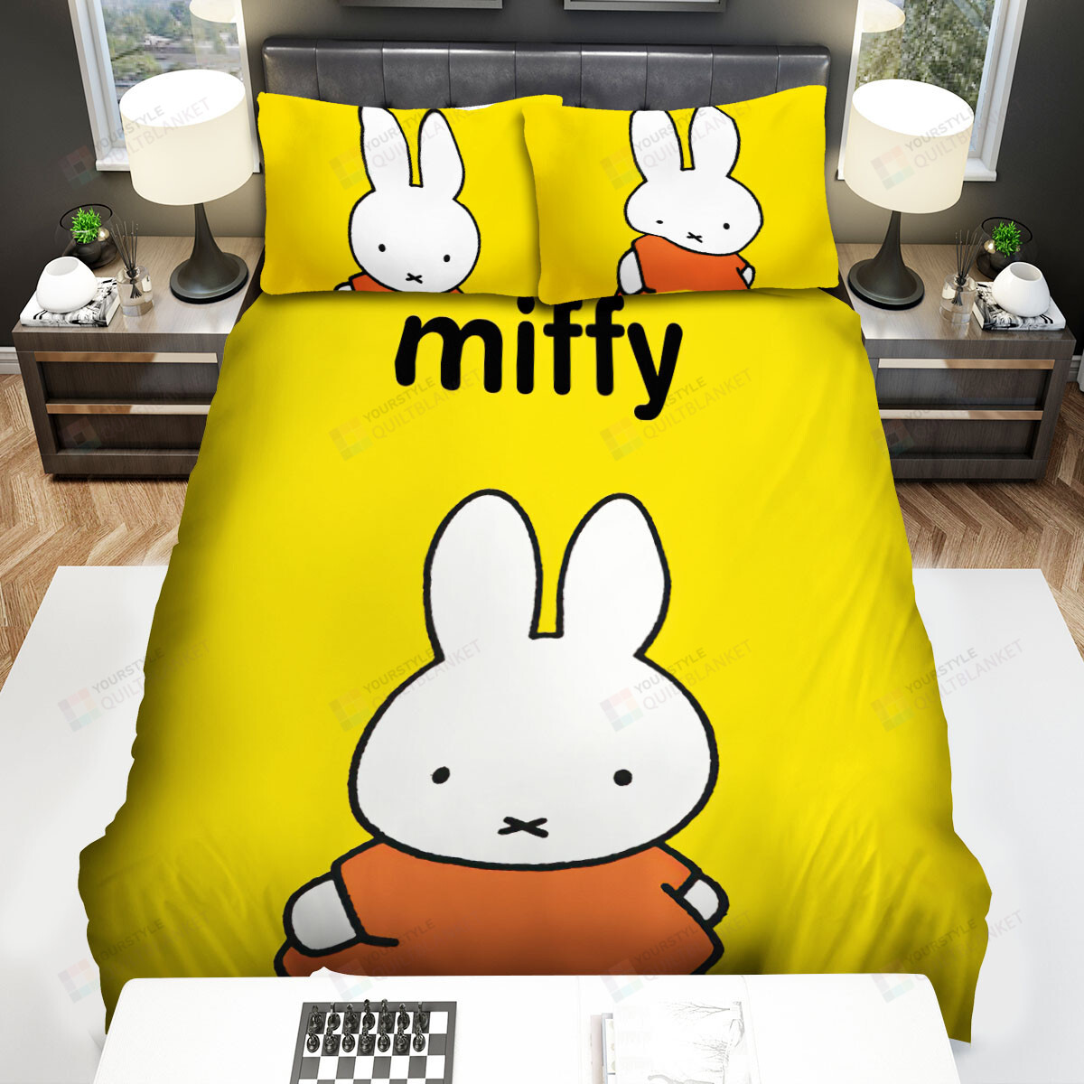 Miffy's Adventures Big And Small Miffy Solo Image Bed Sheets Spread Duvet Cover Bedding Sets