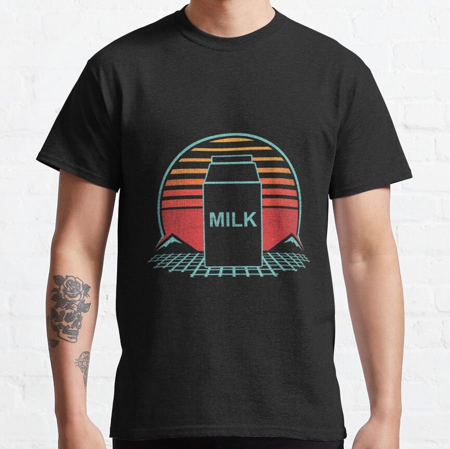 Milk Carton Retro Dairy Lover Vintage 80s Style Gift Classic T-Shirt