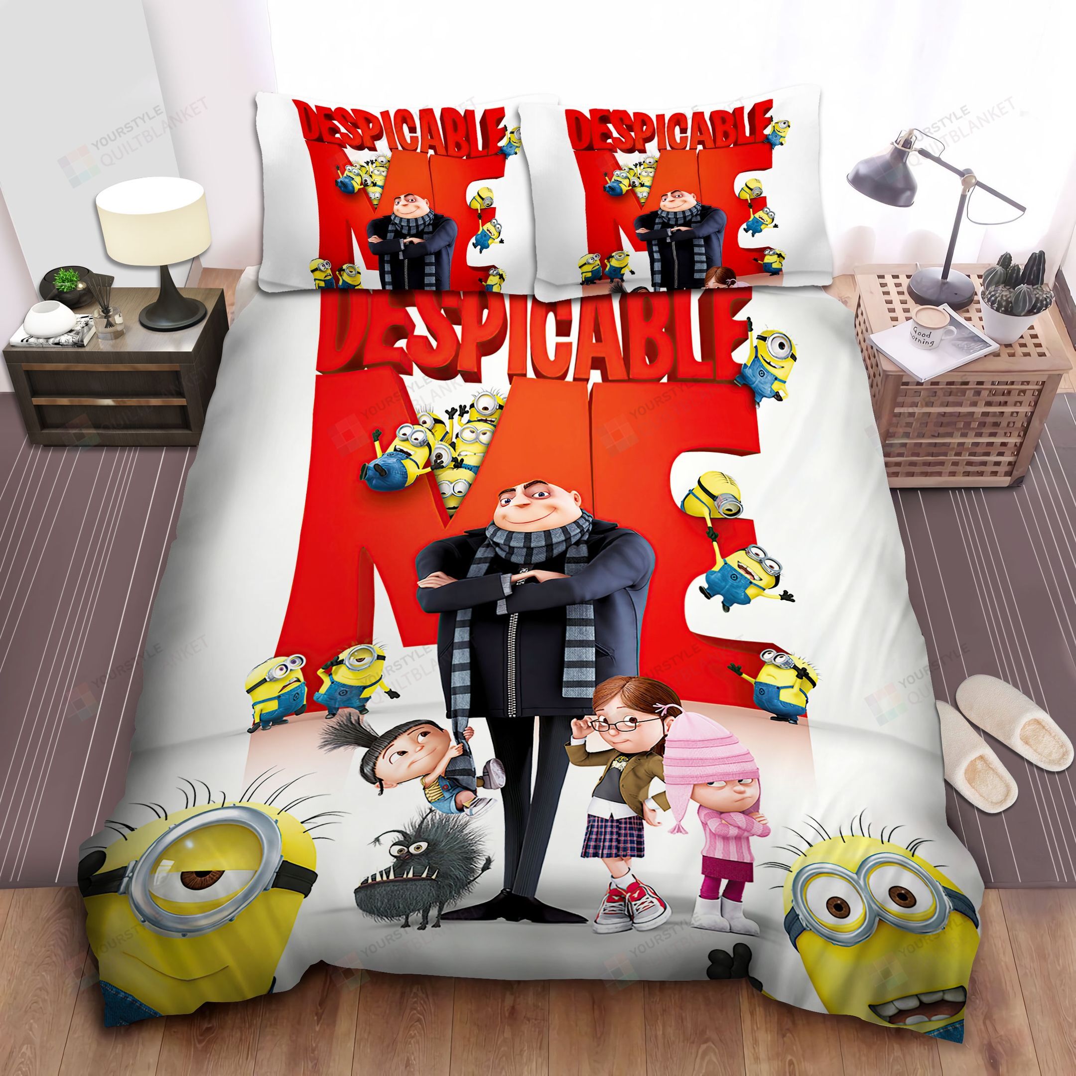 Minion In Despicable Me, Gru's Family Bed Sheets Spread Comforter Duvet Cover Bedding Sets