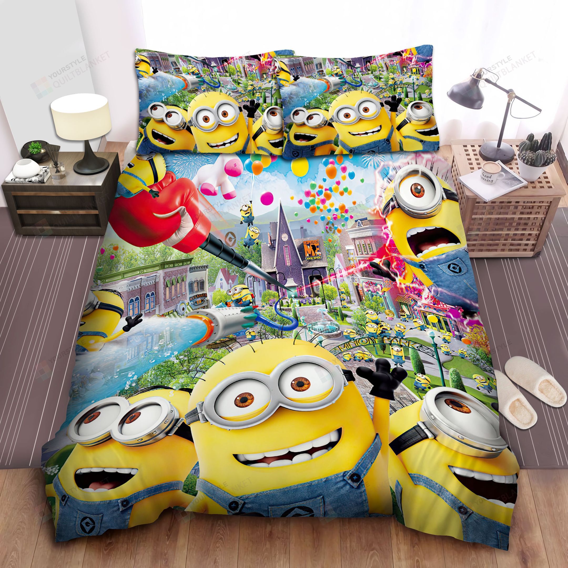 Minion In Despicable Me, Minions Park  Bed Sheets Spread Comforter Duvet Cover Bedding Sets
