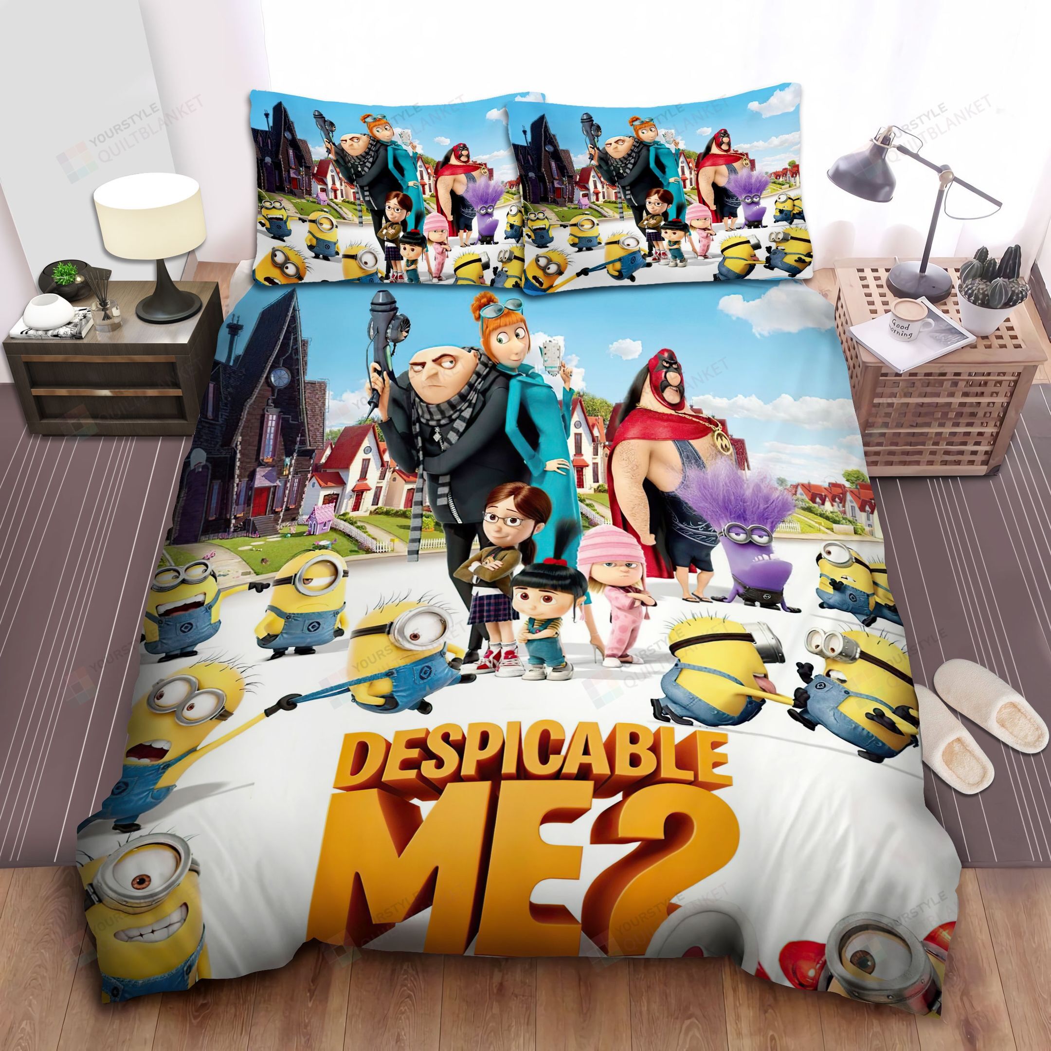 Minion In Despicable Me, The 2nd Part Wallpaper  Bed Sheets Spread Comforter Duvet Cover Bedding Sets