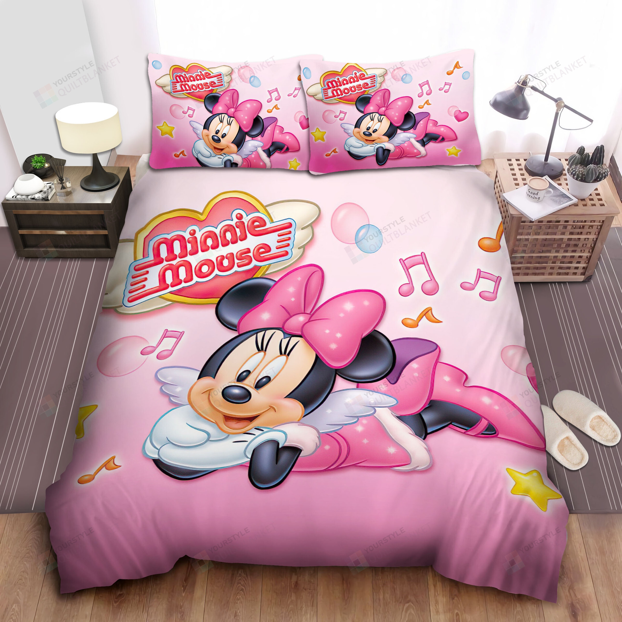 Minnie Mouse With Angel Wings Bed Sheets Spread Duvet Cover Bedding Sets