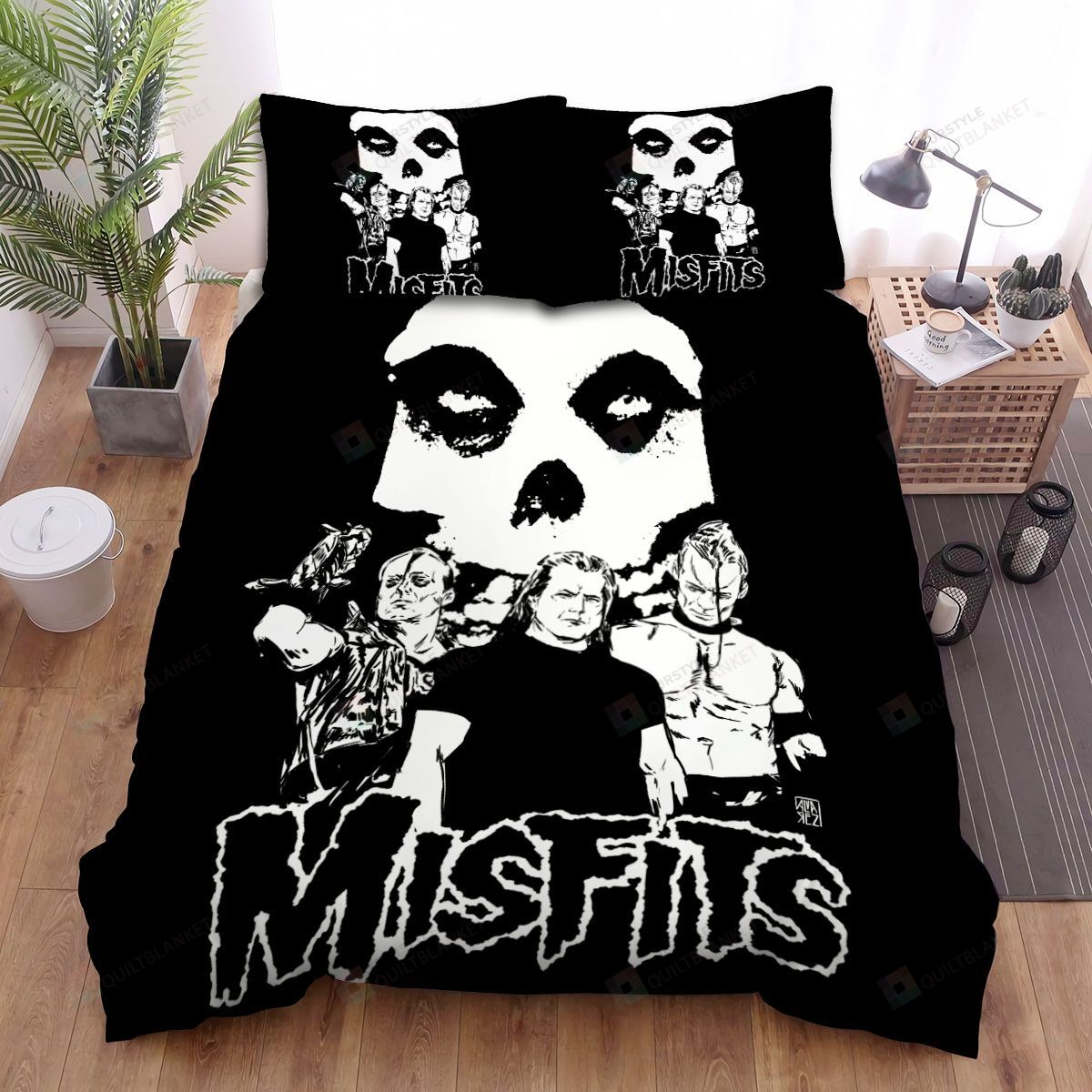 Misfits Members Black And White Art Bed Sheets Spread Comforter Duvet Cover Bedding Sets