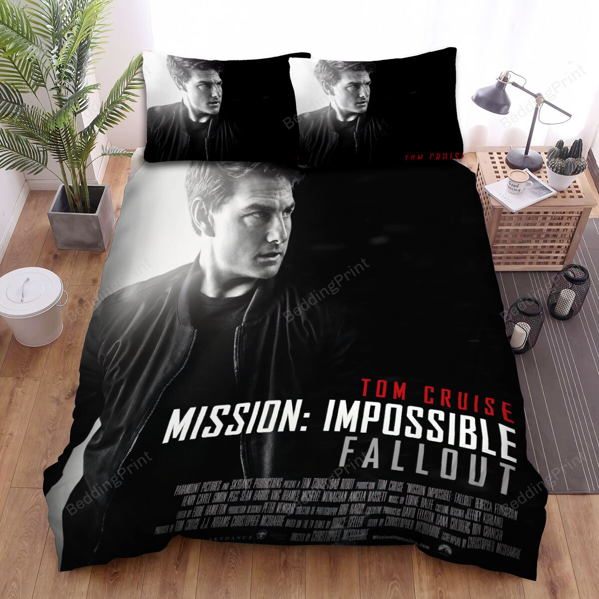 Mission Impossible - Fallout (2018) Black And White Movie Poster Bed Sheets Spread Comforter Duvet Cover Bedding Sets