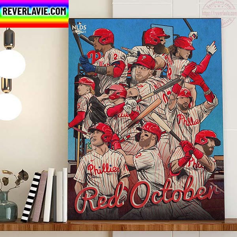 MLB NLDS 2022 Philadelphia Phillies Red October Home Decor Poster Canvas