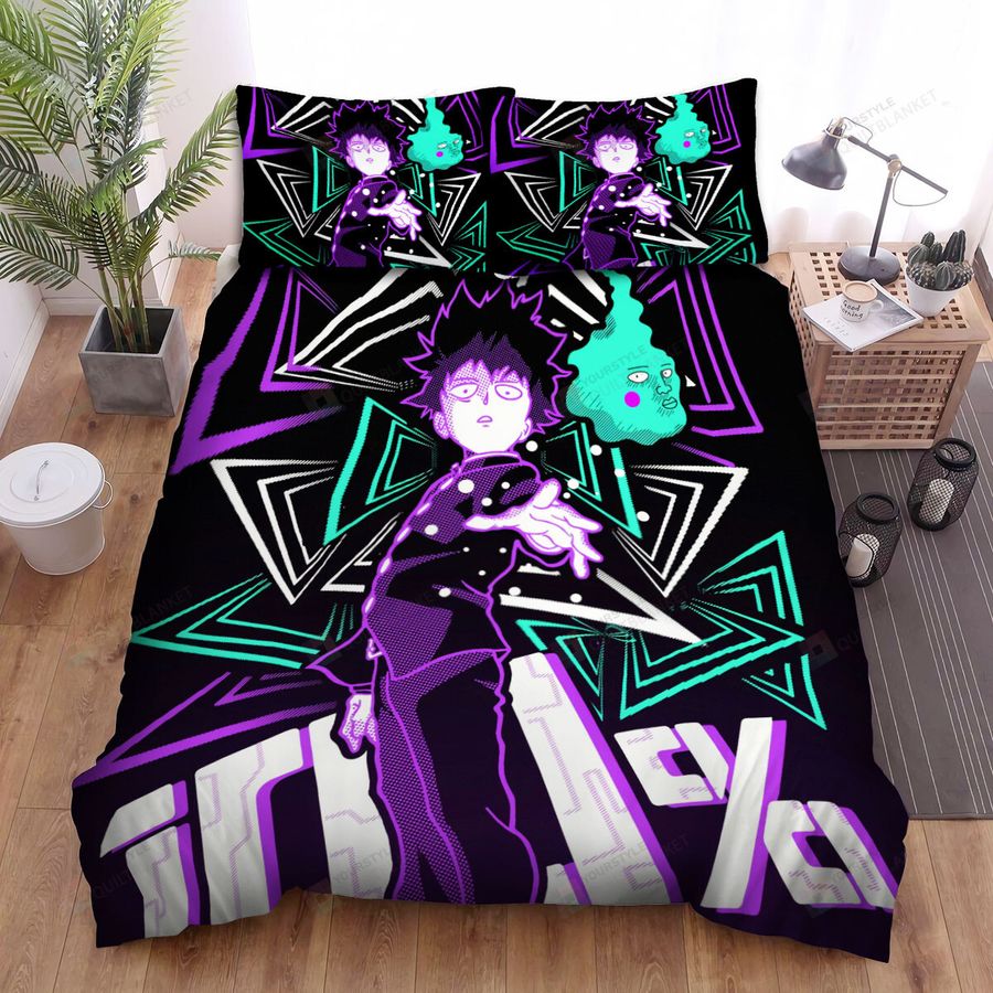 Mob Psycho 100 Mob And Ekubo Abstract Art Bed Sheets Spread Comforter Duvet Cover Bedding Sets