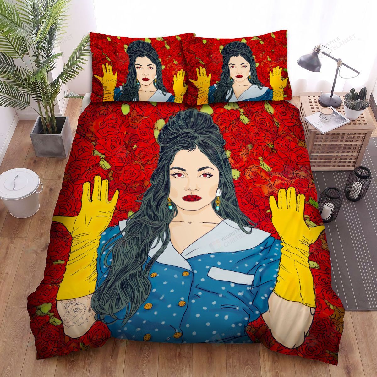 Mon Laferte Rose Background Bed Sheets Spread Comforter Duvet Cover Bedding Sets