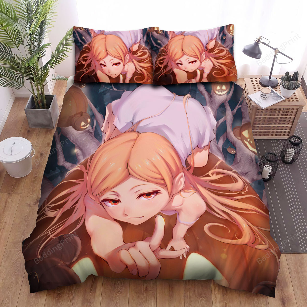 Monogatari Kiss-Shot Acerola-Orion Heart-Under-Blade In Halloween Theme Bed Sheets Spread Duvet Cover Bedding Sets