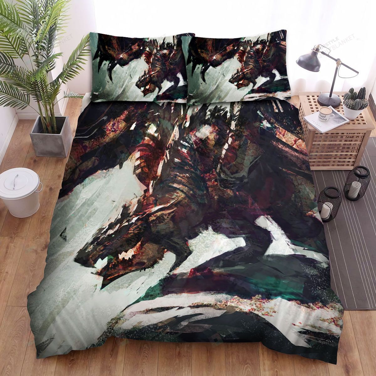 Monster Hunter Dragon Bed Sheets Spread Comforter Duvet Cover Bedding Sets