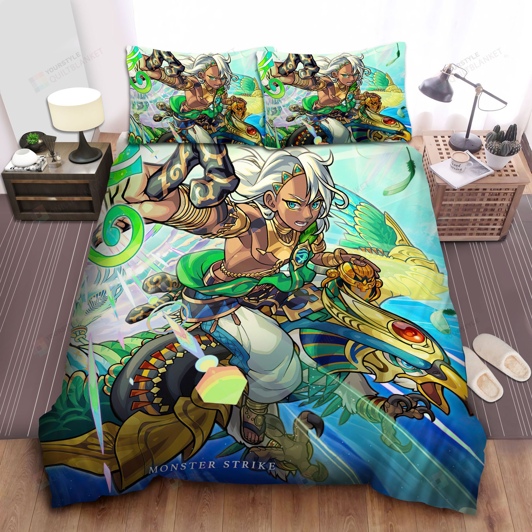 Monster Strike Tutankhamun Evolution Artwork Bed Sheets Spread Comforter Duvet Cover Bedding Sets