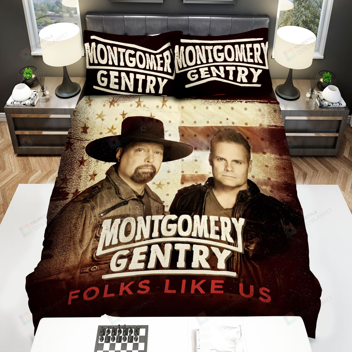 Montgomery Gentry Album Folks Like Us Bed Sheets Spread Comforter Duvet Cover Bedding Sets