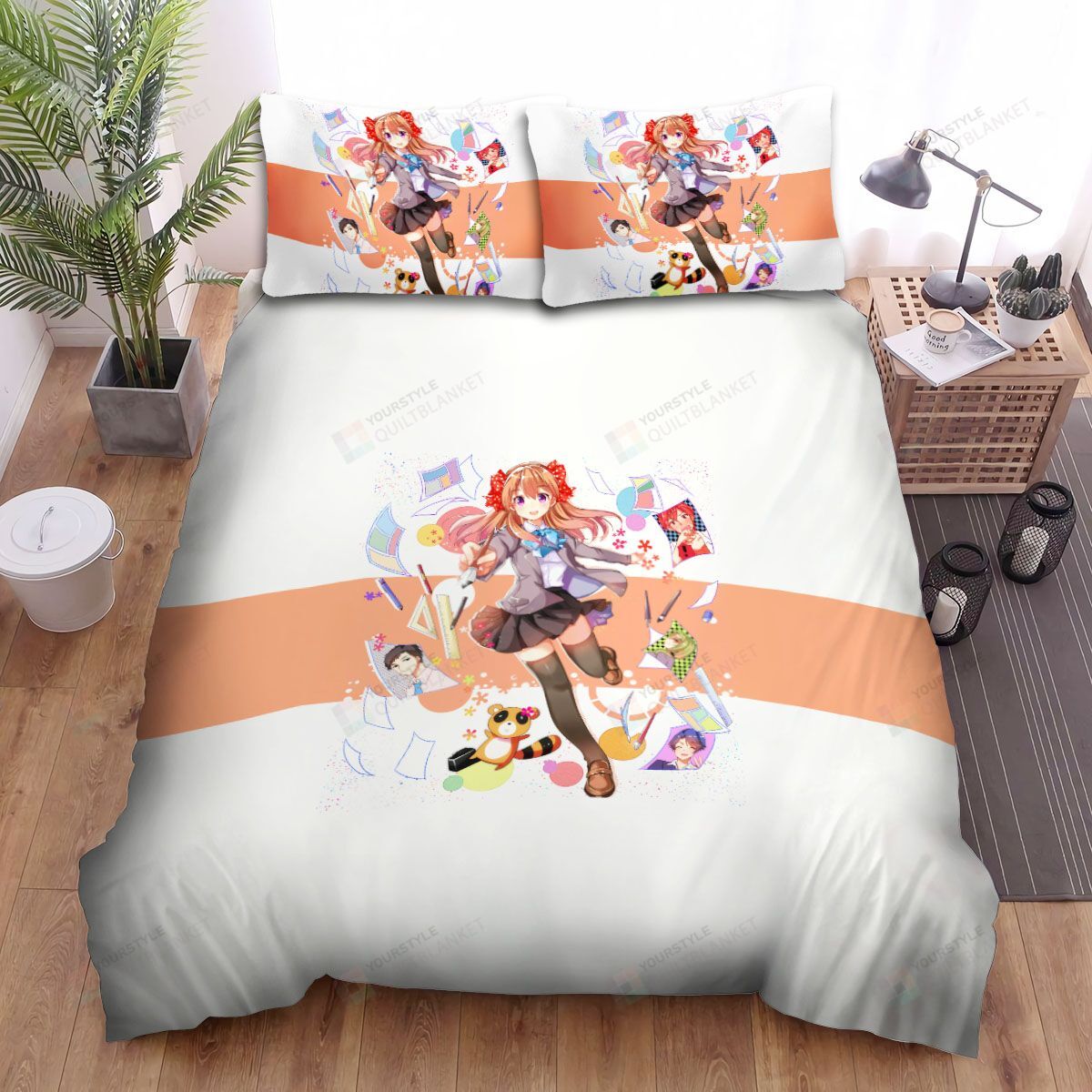 Monthly Girls' Nozaki-Kun Chiyo Sakura Drawing Bed Sheets Spread Comforter Duvet Cover Bedding Sets