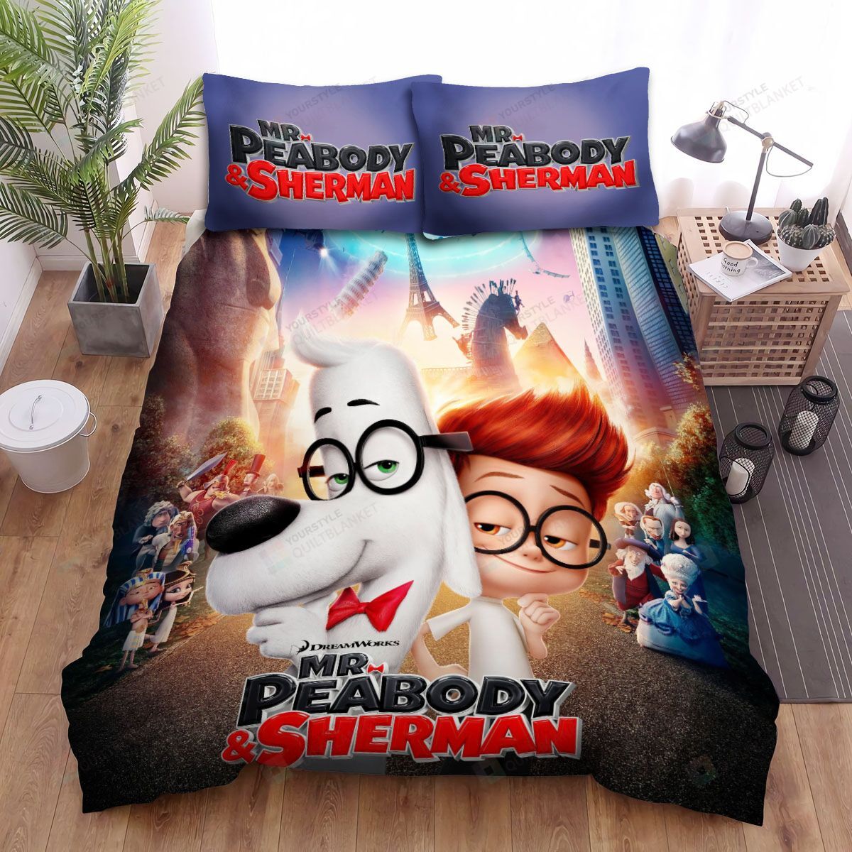 Mr Peabody And Sherman Bed Sheets Spread Comforter Duvet Cover Bedding Sets