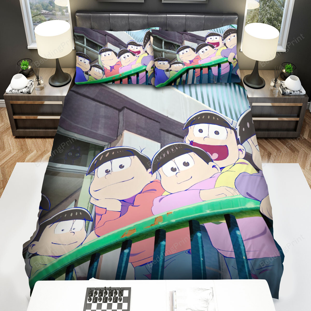 Mr. Osomatsu The Sextuplets Hanging Out Bed Sheets Spread Duvet Cover Bedding Sets