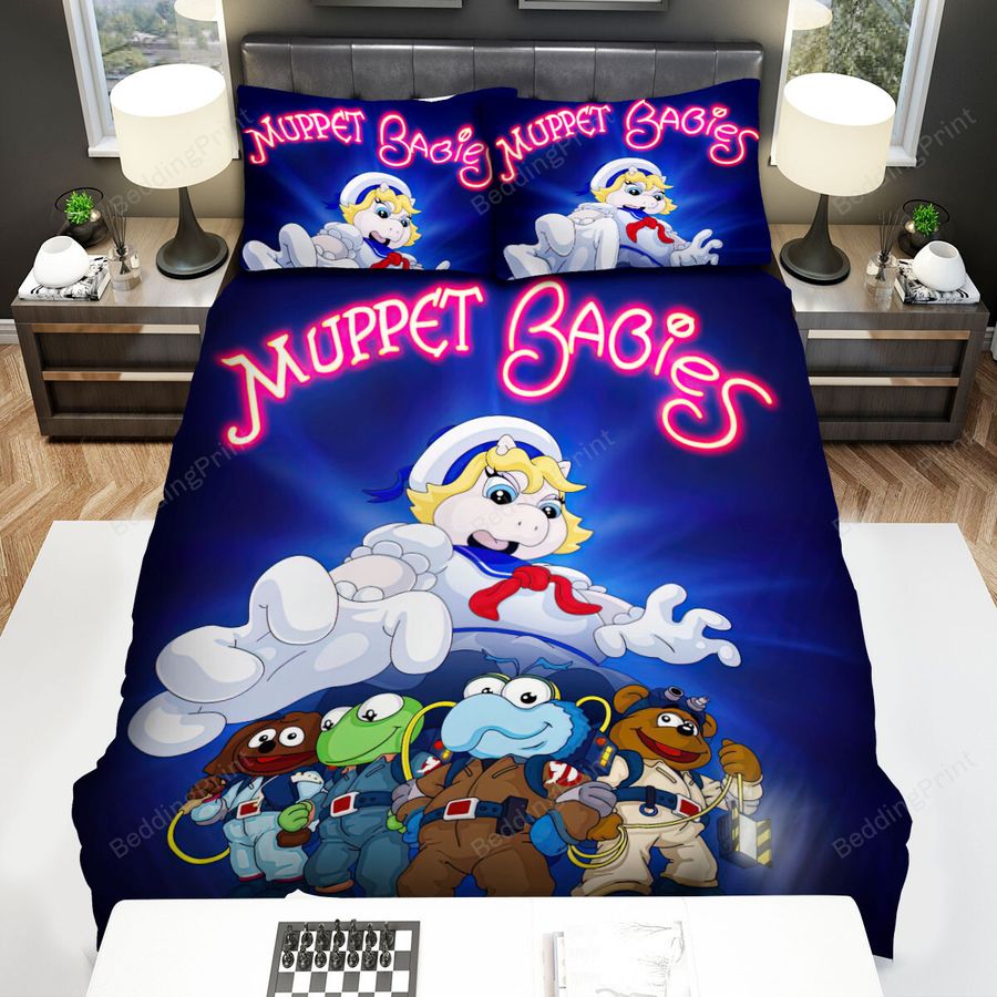 Muppet Babies In Ghostbusters Poster Style Bed Sheets Spread Duvet Cover Bedding Sets