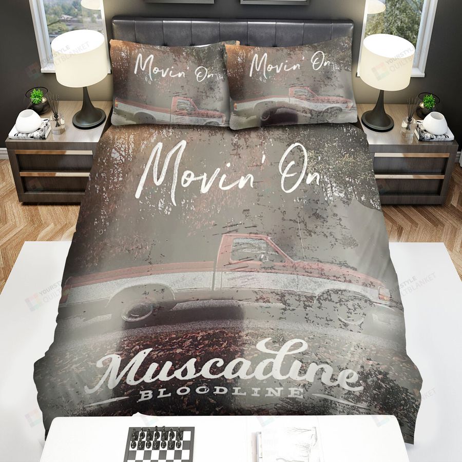 Muscadine Movin' On Album Music With Car Background Bed Sheets Spread Comforter Duvet Cover Bedding Sets