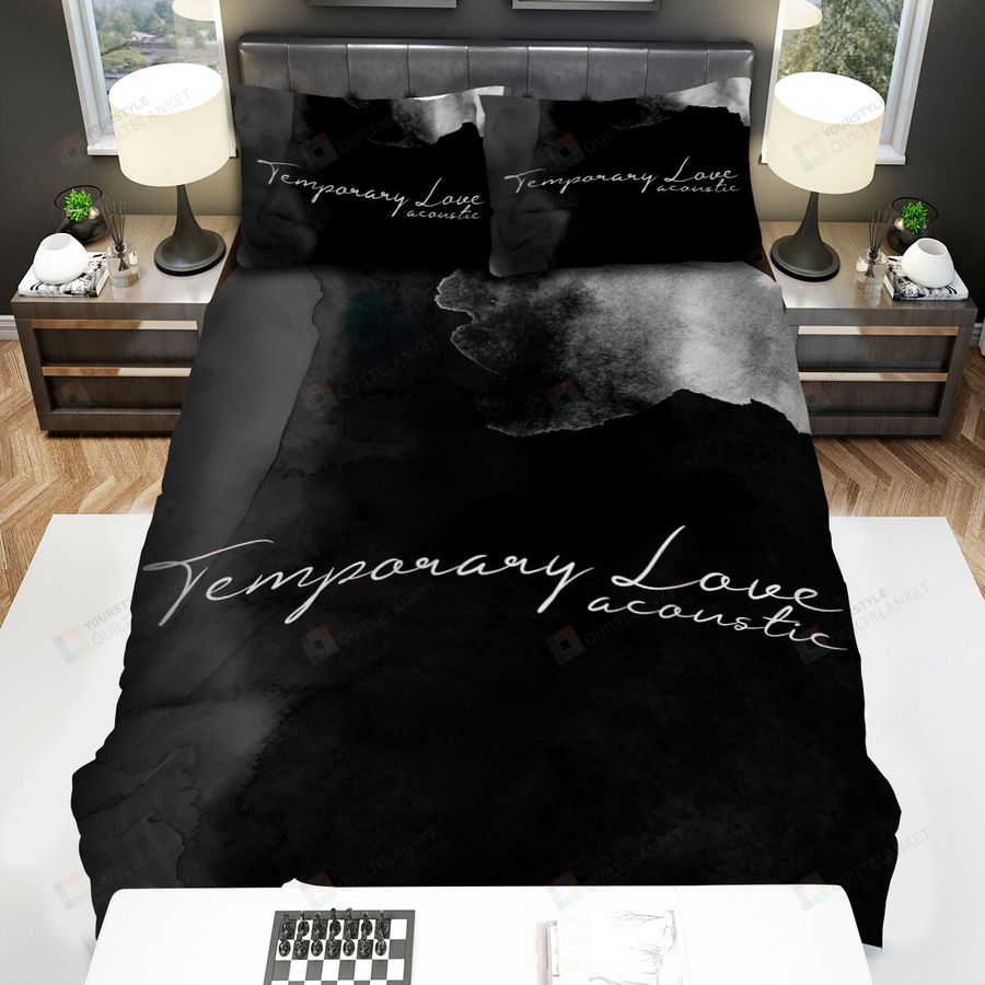 Muscadine Temporary Love Acoustic With Black Smoke Background Bed Sheets Spread Comforter Duvet Cover Bedding Sets