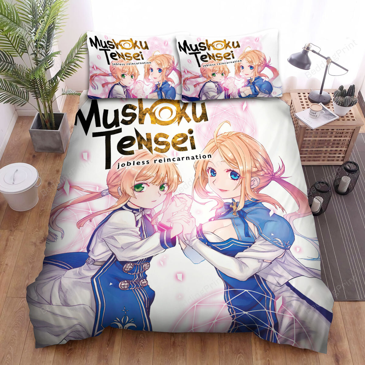 Mushoku Tensei Jobless Reincarnation Anime Volume 7 Art Cover Bed Sheets Spread Duvet Cover Bedding Sets