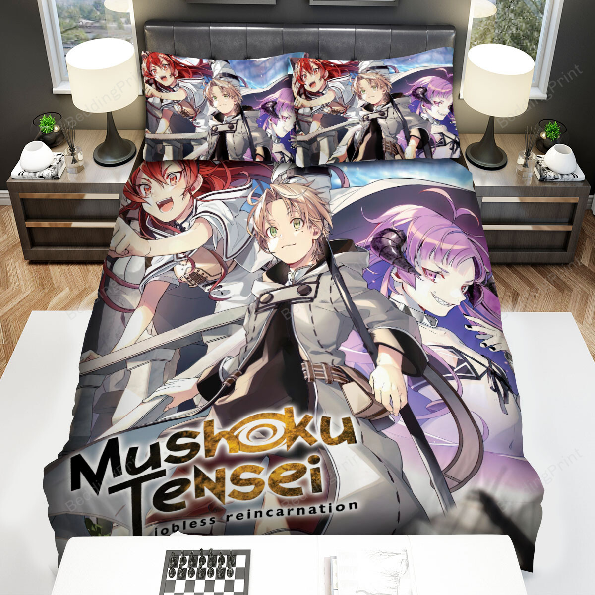 Mushoku Tensei Light Novel Volume 4 Art Cover Bed Sheets Spread Duvet Cover Bedding Sets