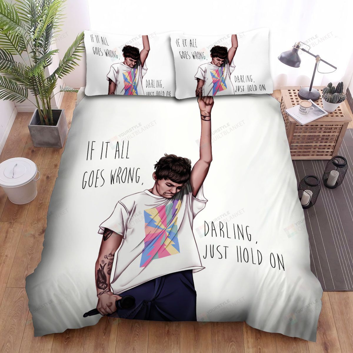 Music, Louis Tomlinson, Darling Just Hold On  Bed Sheets Spread Duvet Cover Bedding Sets