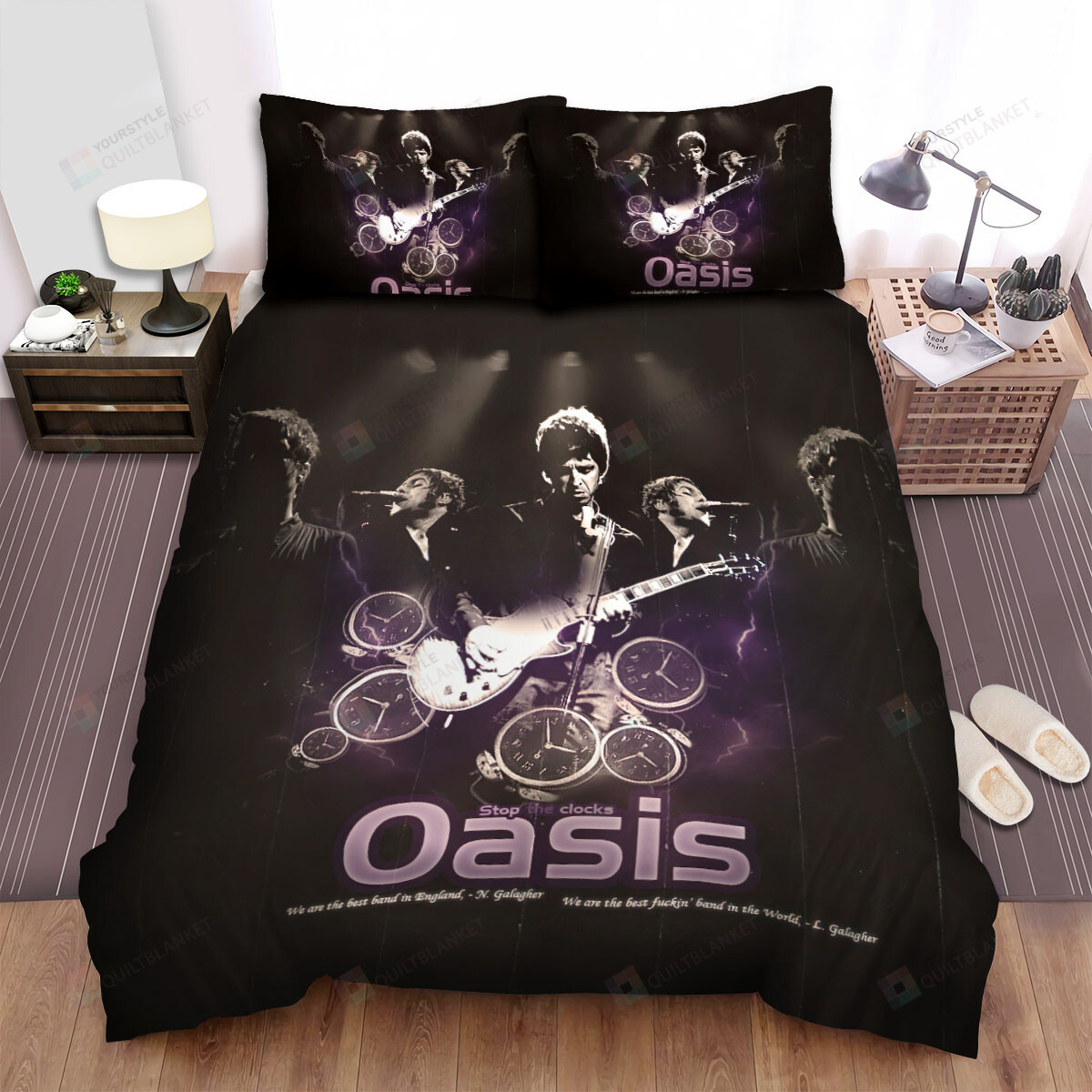 Music, Oasis, Stop The Clocks Art Bed Sheets Spread Duvet Cover Bedding Sets