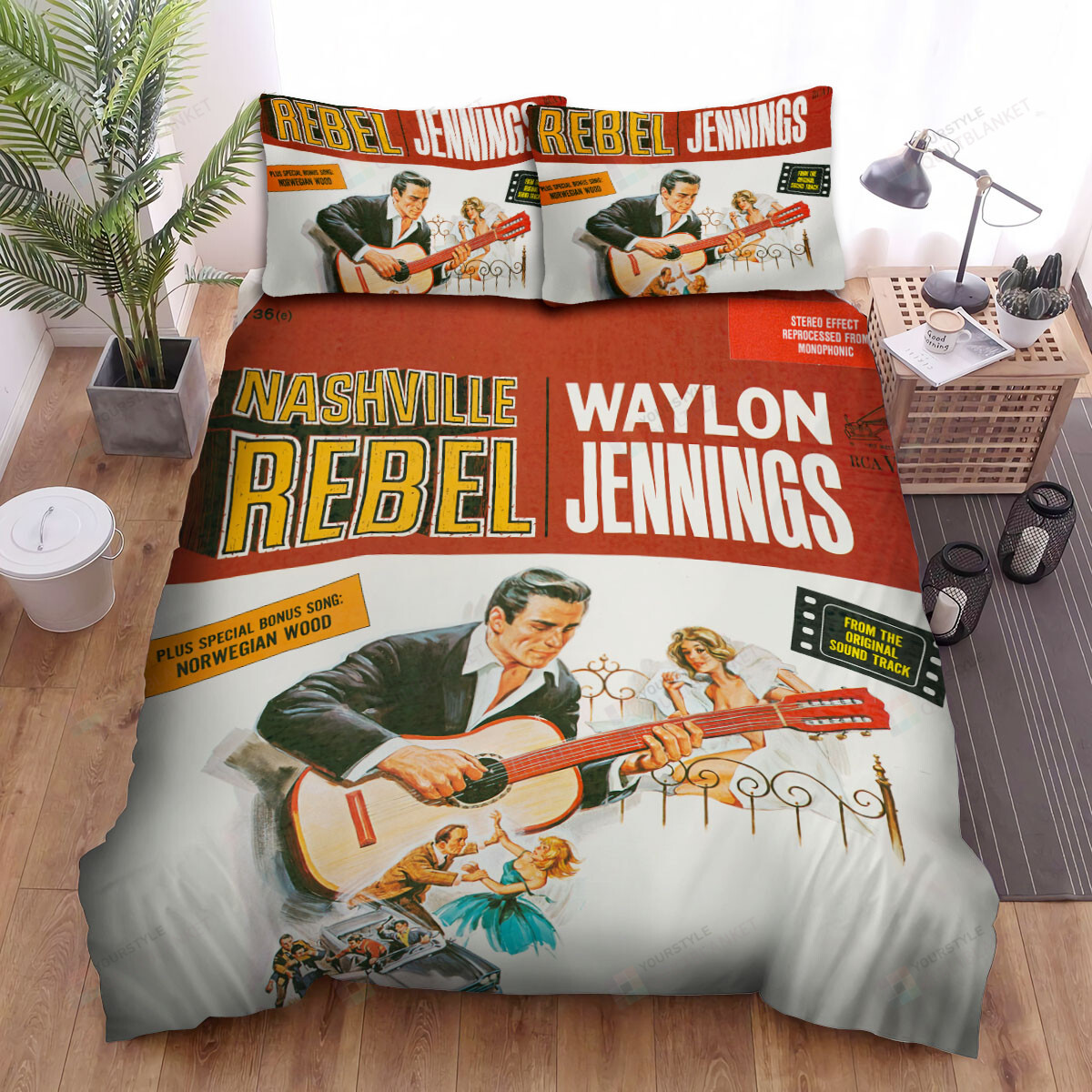 Nashville Rebel Waylon Jennings Bed Sheets Spread Comforter Duvet Cover Bedding Sets