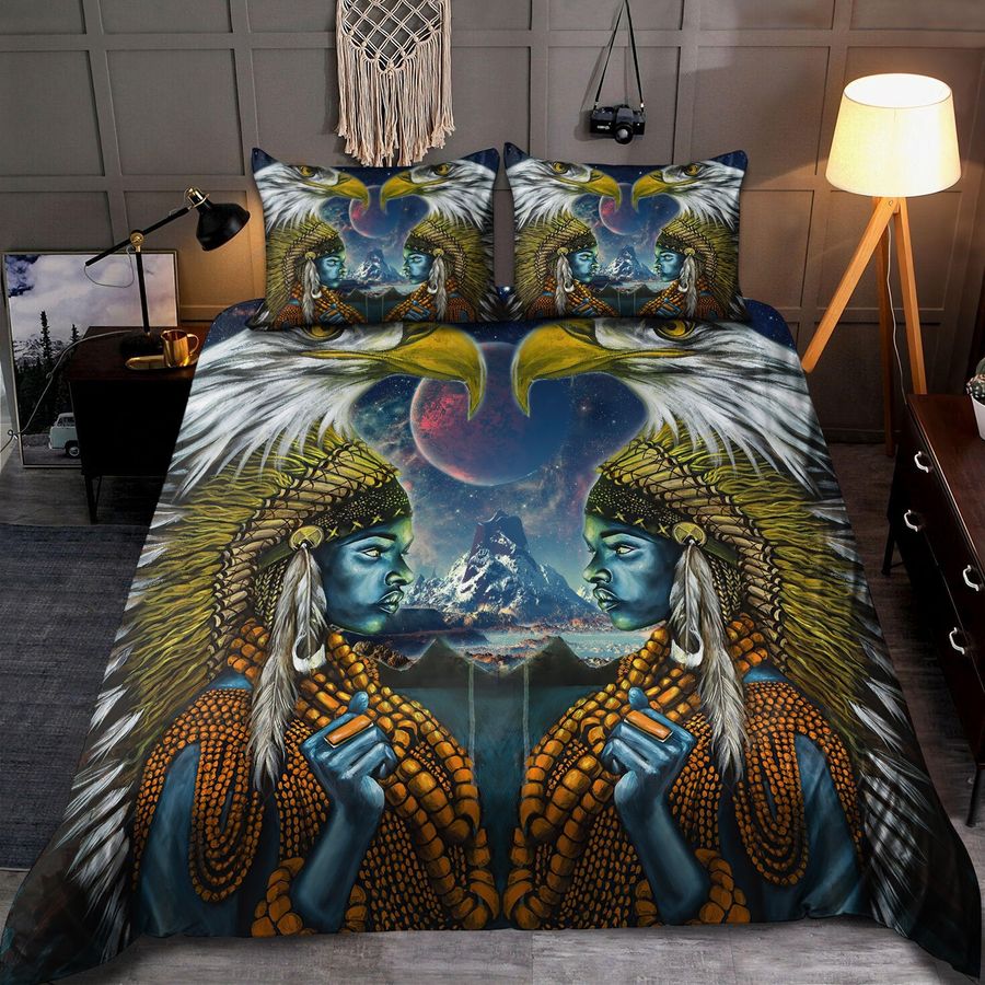 Native American Girl And Feather Bedding Set Duvet Cover Set
