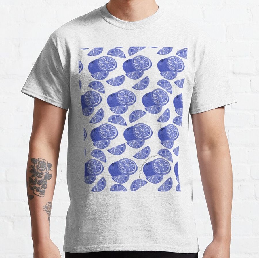 Navy oranges yes please Classic T-Shirt