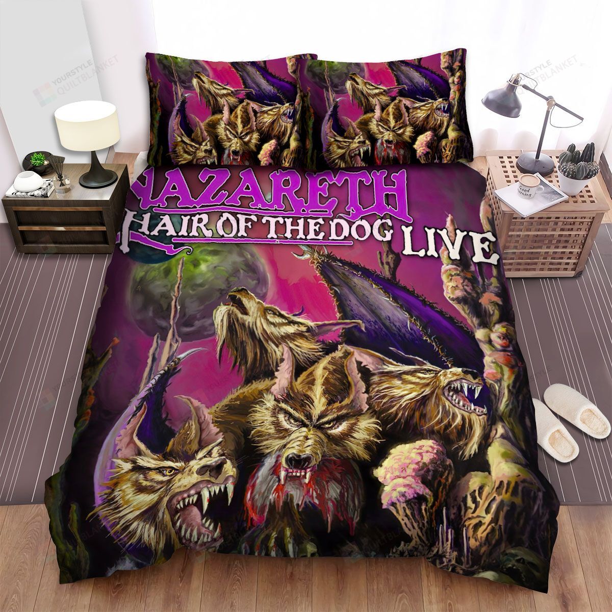 Nazareth Hair Of The Dog Album Cover The Wolves Bed Sheets Spread Comforter Duvet Cover Bedding Sets
