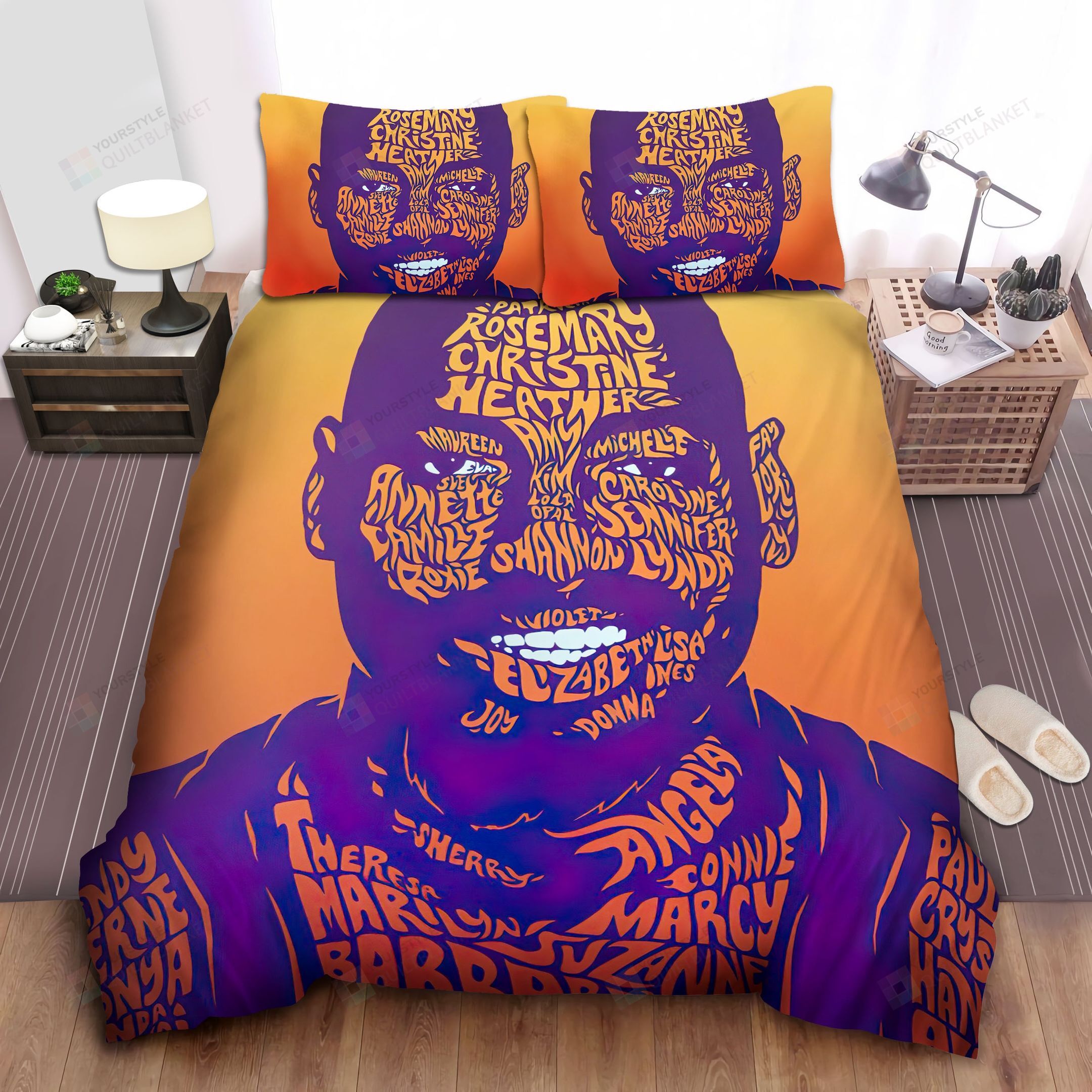 Nba Legend Wilt Chamberlain Typography Art Bed Sheet Spread Comforter Duvet Cover Bedding Sets