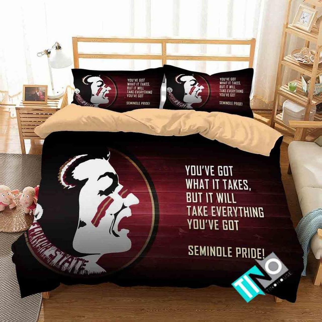 NCAA Florida State Seminoles 3 Logo N 3D PersonalizedCustomized Bedding Sets Duvet Cover Bedroom Set Bedset Bedlinen